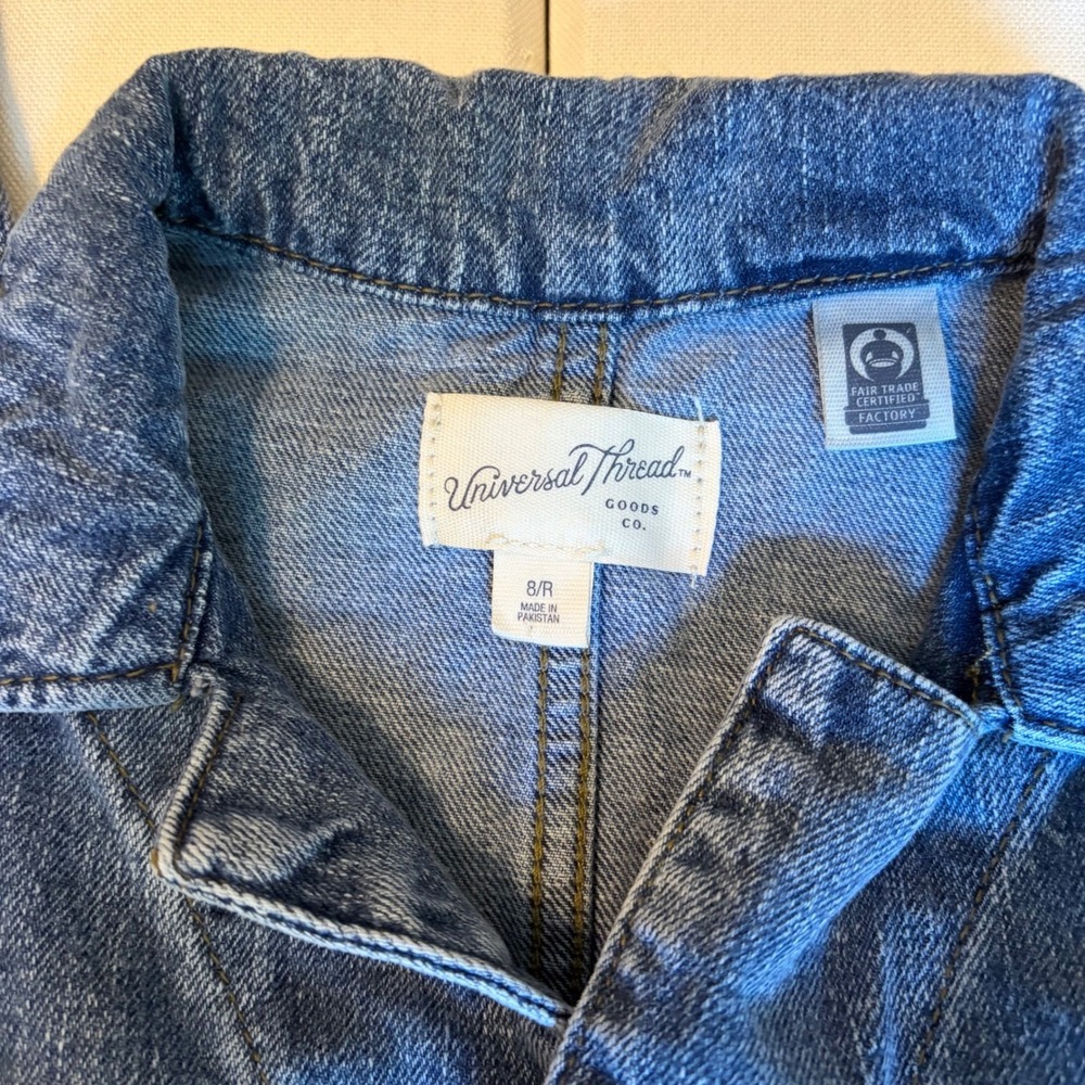 Universal Thread Womens Blue Denim Long Sleeve Coveralls Jumpsuit Size 8R - Picture 3 of 6